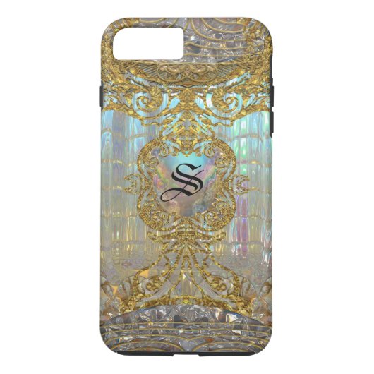 Morshnette Elegant Barock Monogramm 7 Plus Case-Mate iPhone Hülle (Rückseite)