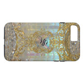 Morshnette Elegant Barock Monogramm 7 Plus Case-Mate iPhone Hülle (Rückseite (Horizontal))