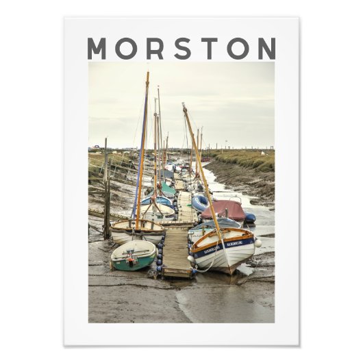Morston-Boote bei Ebbe, North Norfolk Fotodruck (Vorne)