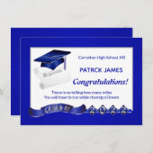 Mortar Diploma Abschluss Royal Blue Class 2022 Einladung (Vorne/Hinten)