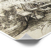 Mortar Firing from a Boat, Leonardo da Vinci, 1485 Poster (Ecke)