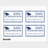 Mortar, Klasse Wiedersehen blau, weiß, jedes Jahr  Rechteckiger Aufkleber (Blatt)