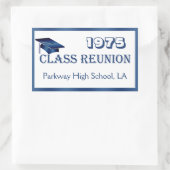 Mortar, Klasse Wiedersehen blau, weiß, jedes Jahr  Rechteckiger Aufkleber (Tasche)