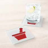 Mortar & Pestle Glasuntersetzer (Schrägansicht)