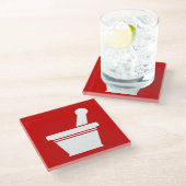 Mortar & Pestle Glasuntersetzer (Schrägansicht)