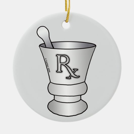 Mortar Pestle Keramikornament (Vorne)