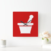 Mortar & Pestle Quadratische Wanduhr (Zuhause)
