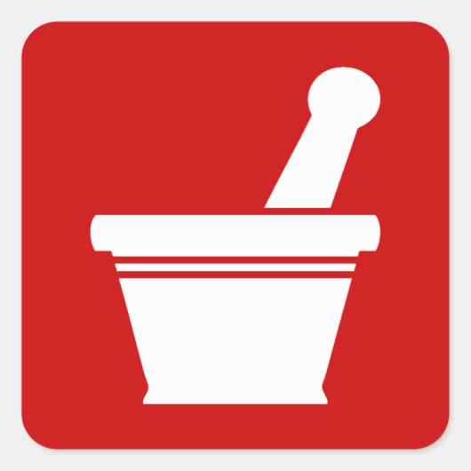 Mortar & Pestle Quadratischer Aufkleber (Vorderseite)