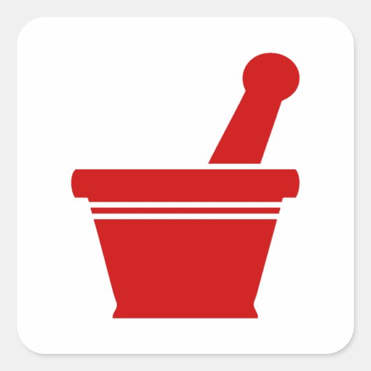 Mortar & Pestle Quadratischer Aufkleber (Vorderseite)