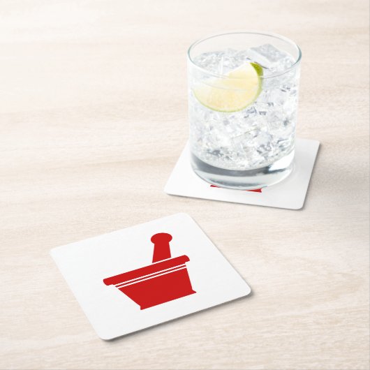 Mortar & Pestle Rechteckiger Pappuntersetzer (Vor Ort)