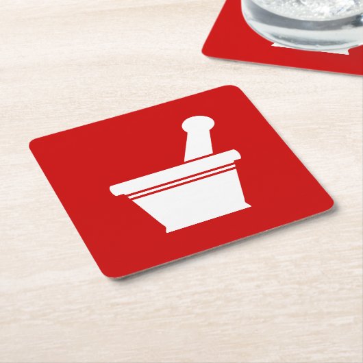 Mortar & Pestle Rechteckiger Pappuntersetzer (angewinkelt)