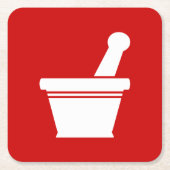 Mortar & Pestle Rechteckiger Pappuntersetzer (Vorderseite)