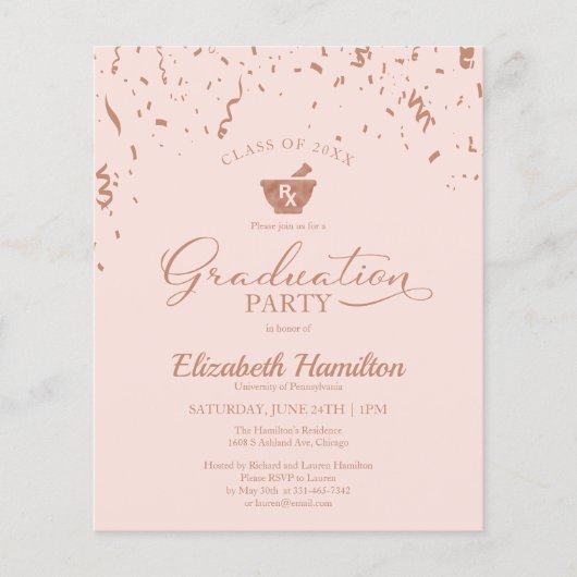 Mortar Pharmacy Grad Party Einladung (Vorderseite)
