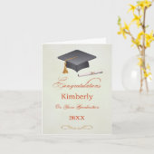 Mortar und Diploma Abschluss Herzlichen Glückwunsc Karte (Gelbe Blume)