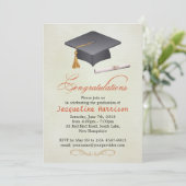 Mortar und Diplomabschlüsse Einladung (Stehend Vorderseite)