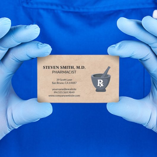 Mortar und Pestle | Apotheker | Rx Symbol Visitenkarte