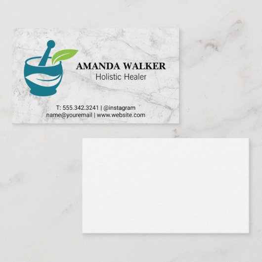 Mortar und Pestle | Logo für die ganzheitliche Med Visitenkarte (Vorne/Hinten)