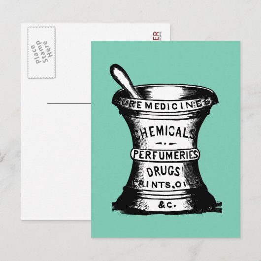 Mortar und Pestle Postkarte (Vorne/Hinten)