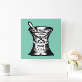 Mortar und Pestle Quadratische Wanduhr (Zuhause)