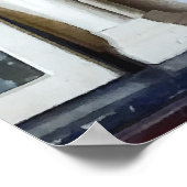 Mortar und Pestle und Flaschen auf den Regalen Poster (Ecke)