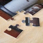 Mortar und Pestle und Flaschen auf den Regalen Puzzle (Seite)