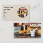 Mortar und Pestle und Kakaoschachtel Visitenkarte (Vorne/Hinten)