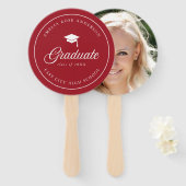 Mortarboard-Script-bearbeitbares Foto für Farbabst Fächer (Vorne und Hinten)