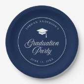 Mortarboard Script Editable Color Graduation Party Pappteller (Vorderseite)