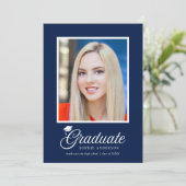Mortarboard Script Editable Colors Foto Graduate (Stehend Vorderseite)
