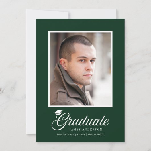 Mortarboard Script Editable Colors Foto Graduate (Vorderseite)