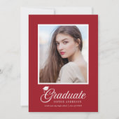 Mortarboard Script Editable Colors Foto Graduate (Vorderseite)