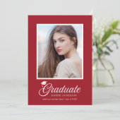 Mortarboard Script Editable Colors Foto Graduate (Stehend Vorderseite)