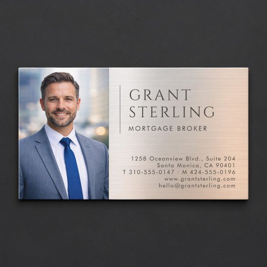 Mortgage Broker Photo Metallic Visitenkarte