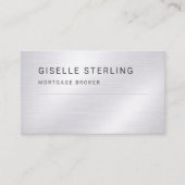 Mortgage Broker Silver Metallic Professional Visitenkarte (Vorderseite)