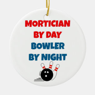 Mortician Day Bowler an der Nacht Keramik Ornament