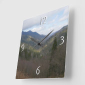 Morton Blick auf die Großen Smoky-Berge Quadratische Wanduhr (Winkel)