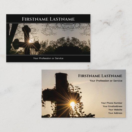 Mortuary des heiligen Kreuzeleganten Koryphäen Visitenkarte (Vorne/Hinten)