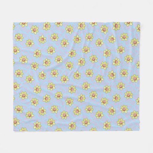 Morty Blume Pattern Fleecedecke (Vorderseite (Horizontal))