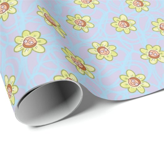 Morty Blume Pattern Geschenkpapier (Rolleneckpunkt)
