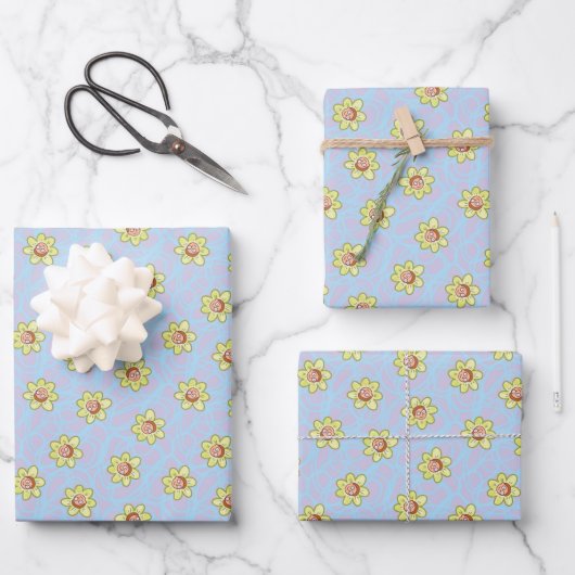 Morty Blume Pattern Geschenkpapier Set (Vorderseite)