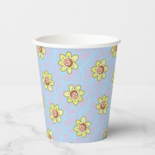 Morty Blume Pattern Pappbecher (Vorderseite)