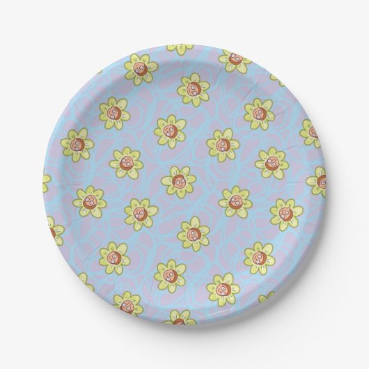 Morty Blume Pattern Pappteller (Vorderseite)