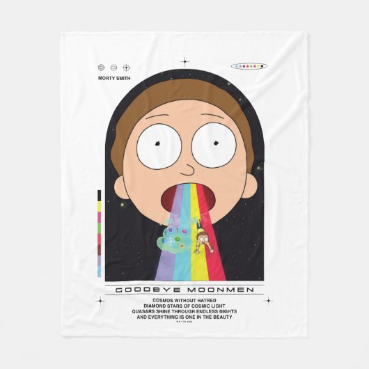 Morty Goodbye Moonmen Zitat Graphic Fleecedecke (Vorderseite)