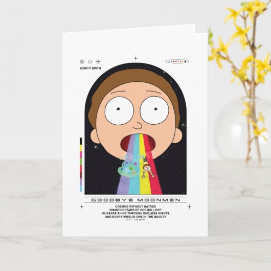 Morty Goodbye Moonmen Zitat Graphic Karte (Gelbe Blume)