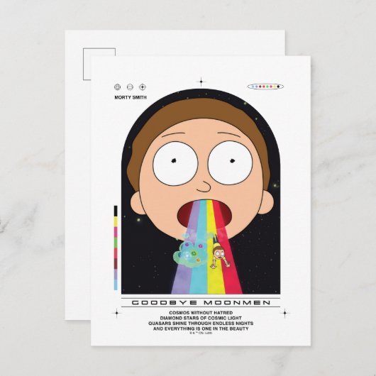 Morty Goodbye Moonmen Zitat Graphic Postkarte (Vorne/Hinten)
