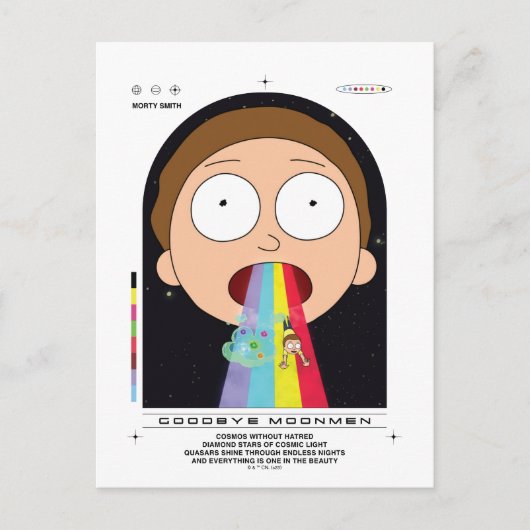 Morty Goodbye Moonmen Zitat Graphic Postkarte (Vorderseite)