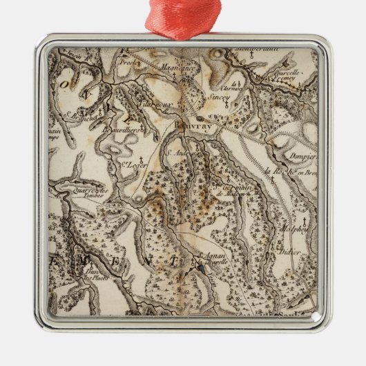 Morvan Atlas Karte Silbernes Ornament (Vorne)