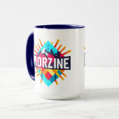 Morzine Alpen Zweifarbiges Kaffeetasse (Vorderseite Links)