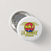 Morzine France Ski 80er Logo Button (Vorne & Hinten)