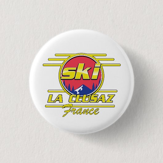 Morzine France Ski 80er Logo Button (Vorderseite)